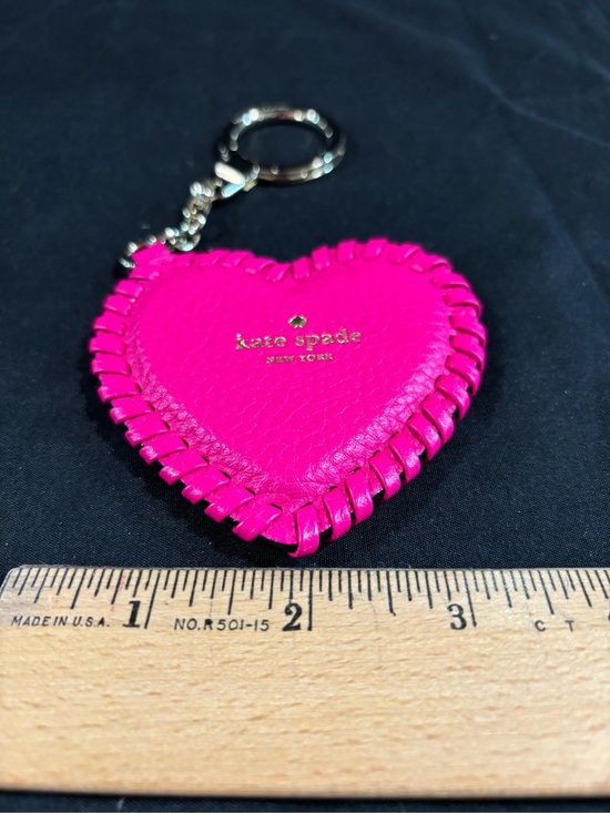kate spade Accessories - KATE SPADE PINK HEART LEATHER KEY CHAIN NWOT SILVER HDWR